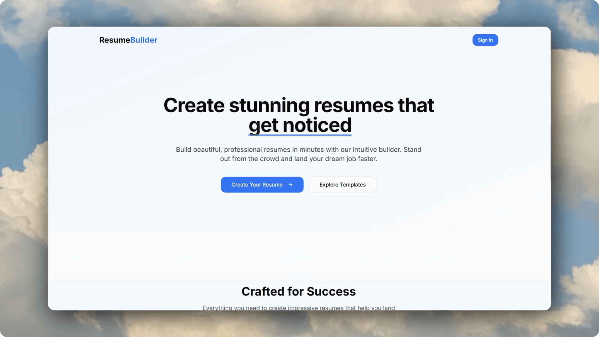 ResumeBuilder screenshot
